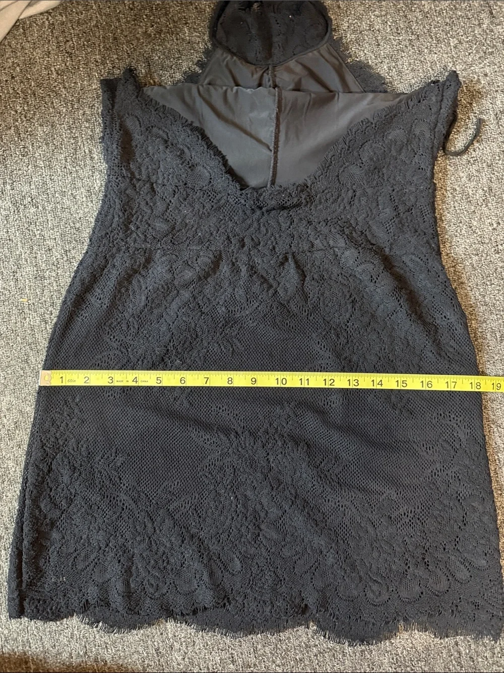 Free People Intimately Harper High Neck Lace Dress Black size Medium - Picture 12 of 12